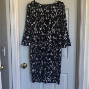 Calvin Klein leopard print dress with bell sleeves